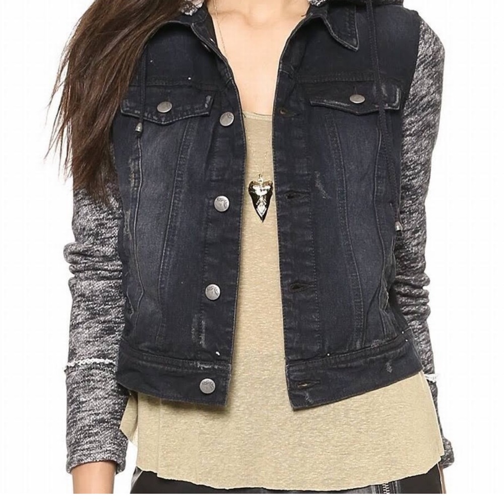 Free People Distressed Denim Jacket